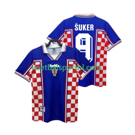 Kroatië SUKER 9 Retro Uit Shirt 1998